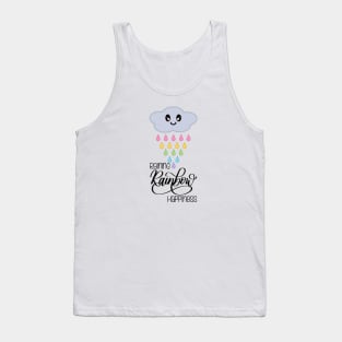 Raining Rainbow Happiness Kawaii Cute Rain Cloud Tank Top